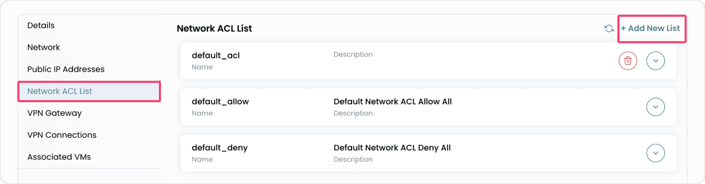 network-acl-list